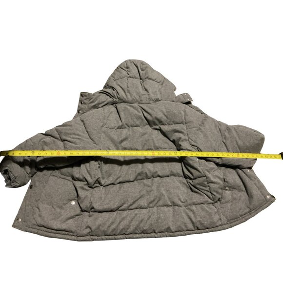 Old Navy Mens Gray Quilted Hooded Puffer Jacket Size M Water-Resistant Winter Co - Picture 8 of 13